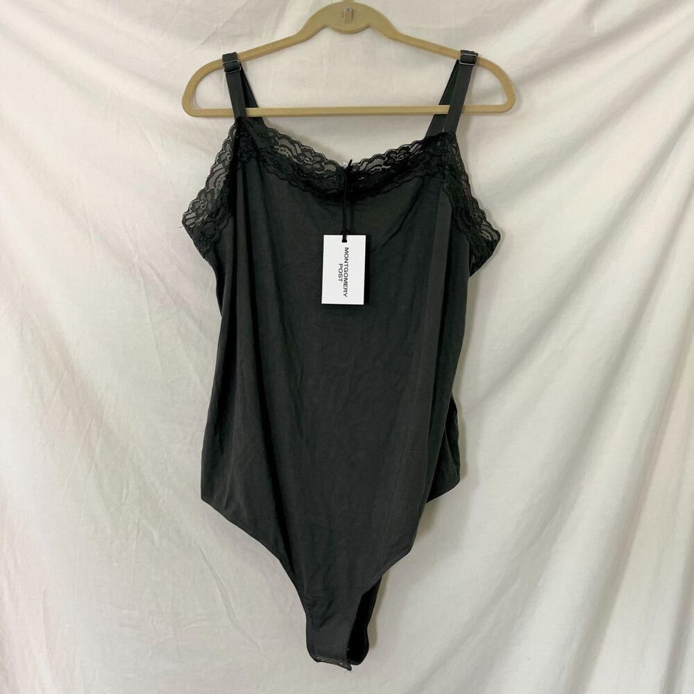 NWT Montgomery Post dark green lace trimmed bodysuit Size 2X